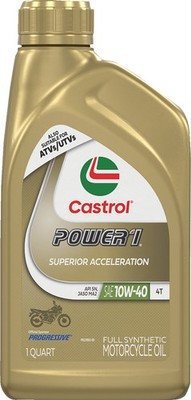 Castrol Power 1 Racing 4T 10W-40 Full Synthetic Motorcycle Oil 1 Qt.