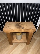 Rustic Solid Wood Side Table Chunky Reclaimed Timber Table Farmhouse