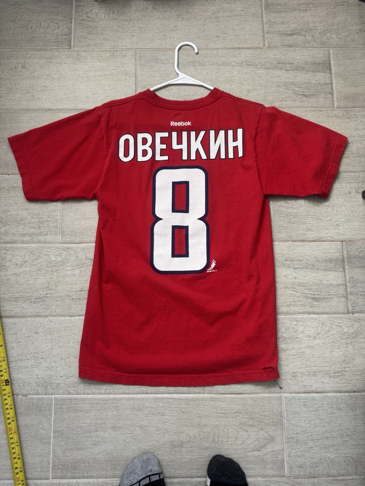 Reebok Washington Capitals NHL #8 Alex Ovechkin Red T-Shirt Men’s Size S