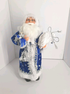 Christmas Blue Santa Claus Doll Figurine Figure Tabletop Decor 18''
