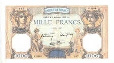 [#570566] Banknote, France, 1000 Francs, 1932, 1938-11-03, AU, Fayette:38.32