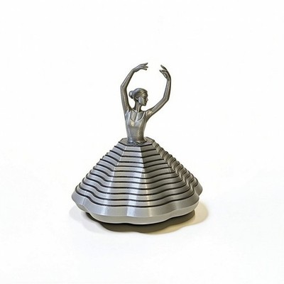 Tischornament mit weitem Sockel 3D-gedruckt Ballerina-Figur zart für