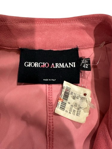 Giorgio Armani Damen Rosa Buckskin Wildleder Leder Blazer Größe 42 Größe 6 US Neu mit Etikett - Bild 8 von 10