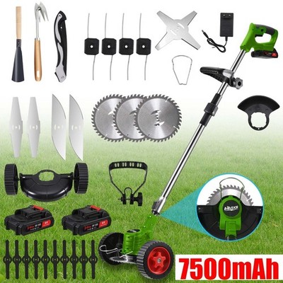 Cordless Grass String Trimmer Cutter Electric Weed Whacker Lawn Mower +2 Battery