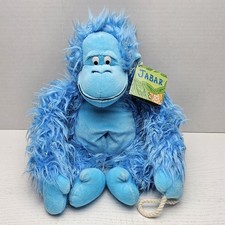 Russ Berrie JABAR Blue Gorilla Ape Monkey 13" Plush Stuffed Shaggy Sparkle READ