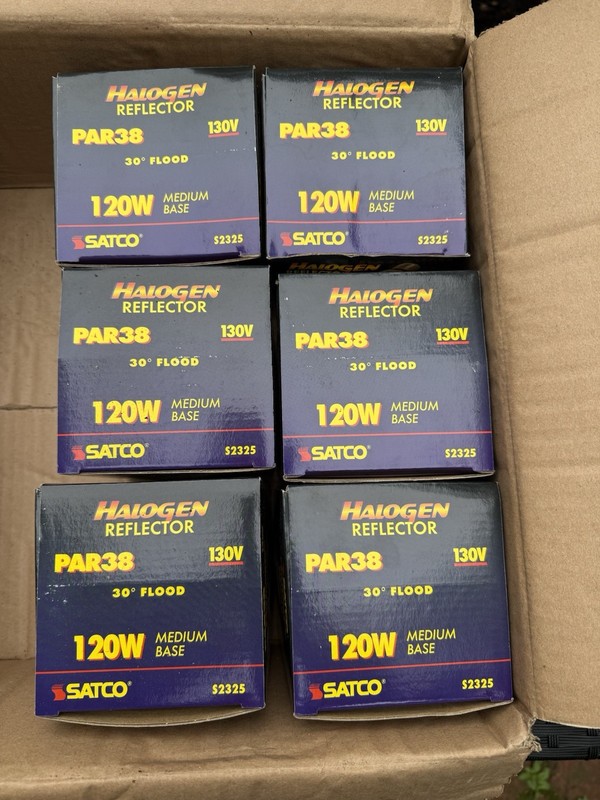 Six (6) Satco S2325 30-degree Flood Light Bulb 120PAR38/FL-130V 120W Medium Base