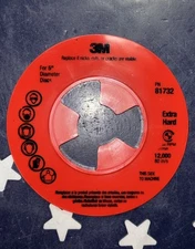 3M 5” Extra Hard Disc Pad Face Plate Ribbed RED 28625 81732 81732L   ONE PIECE