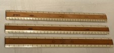 3 Vintage Wooden Rulers 2 Frederick Post Co 1260  1262  Dietzgen Excello 1547