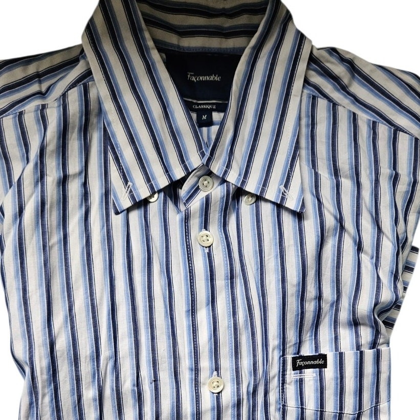 Façonnable Classique Striped Button Down Shirt Sh… - image 8