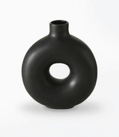 Vase Blumenvase Tischvase Steingut Schwarz H 20 Cm