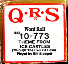 QRS Word Roll THEME FROM ICE CASTLES Through The Eyes of Love Player Piano Roll