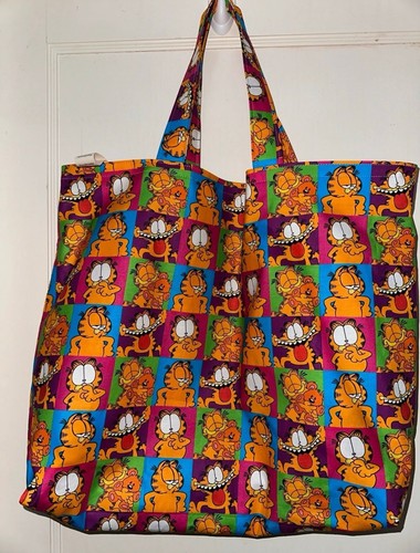 Garfield & Pooky Handmade Reversible Washable Tote Bag Grocery Shopping Lap Top