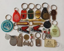 Lot Of 24 Vintage Auto/oil items. keychains, token, fob, pencil