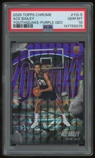 ACE BAILEY 2025-26 TOPPS CHROME YOUTHQUAKE PURPLE REFRACTOR #YQ-5 /75 RC PSA 10