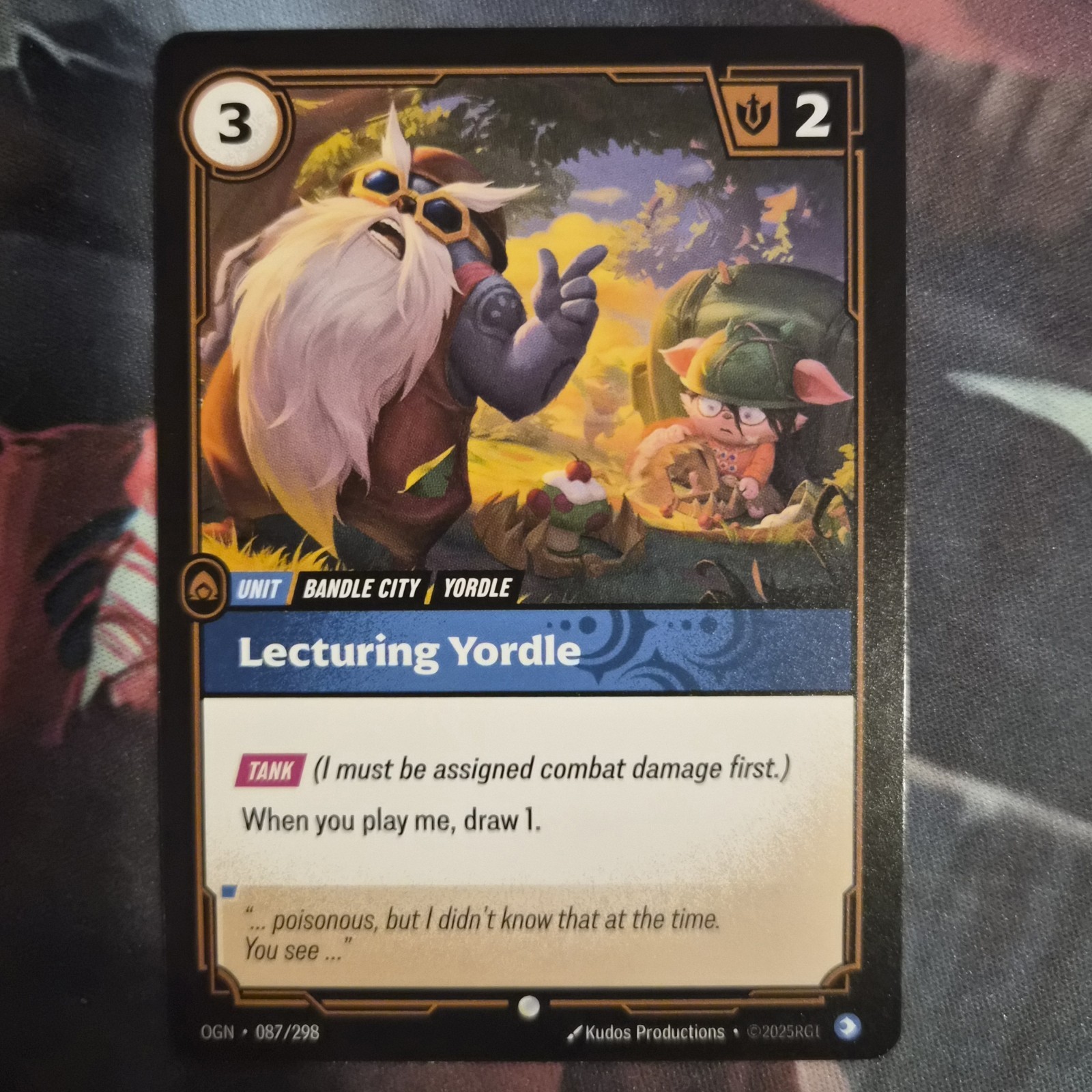 FOIL  ! Riftbound Lecturing Yordle OGN 087/298 English League of Legends