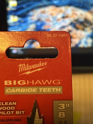 4 New Wood Pilot Bit 3/8" x 4" Milwaukee Big Hawg Carbide 48-27-1401 - Picture 3 of 3