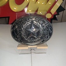 "The State of Texas" Sliver Plated Belt Buckle; 6in Wide- Great Condition