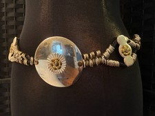 Vintage 80s ROPE CONCHO MEDALLION BELT 38-43" Waist XL Silver METAL Chain CORDED