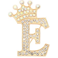 Letter Brooch Pins, Alphabet E Lapel Badges Pin, Gold Tone