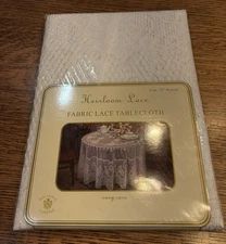 Heirloom Lace TABLECLOTH 70" Round  Sultans Linen Lace Fabric NEW UNOPENED