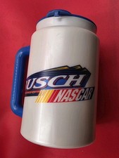 Vintage 90s Busch Racing NASCAR Plastic Travel Mug With Lid Whirley Made In USA