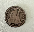 1853 WITH ARROWS Seated Liberty Dime GOOD