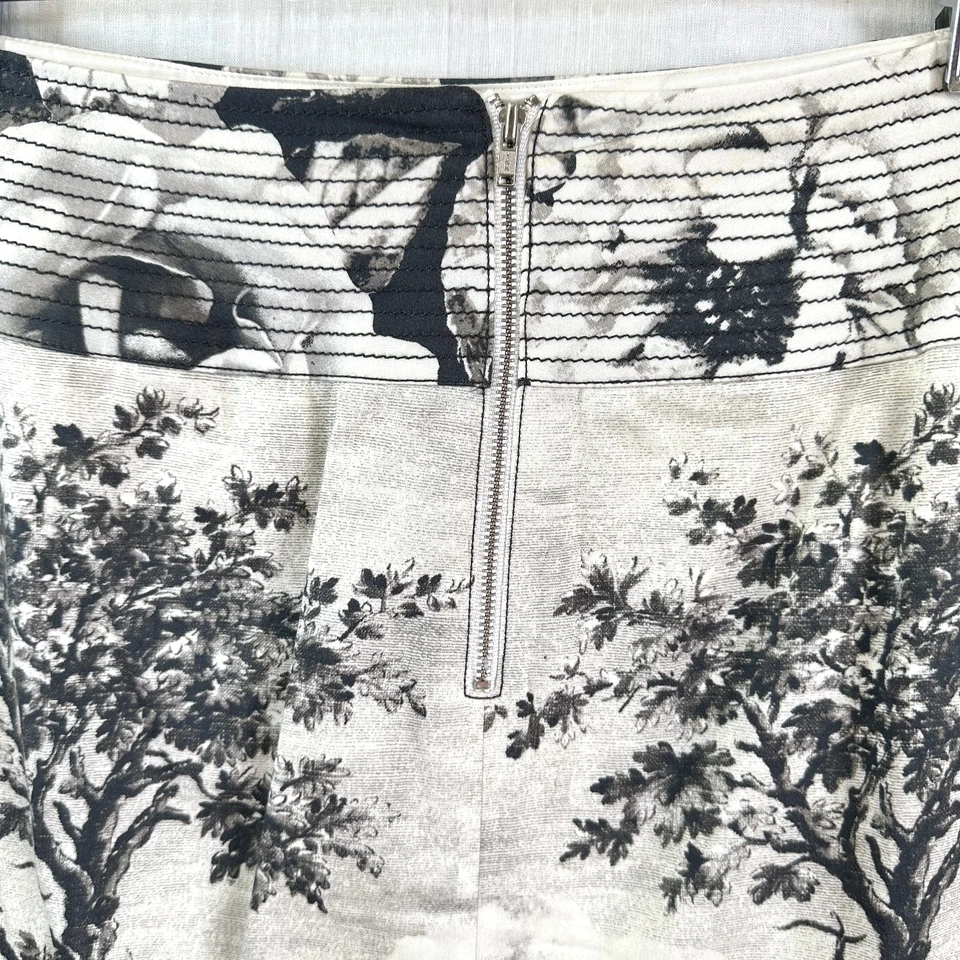 Falda midi lápiz algodón estampado Toile de Jouy gris y blanco Eccoci para mujer talla 4 Foto 3 de 4