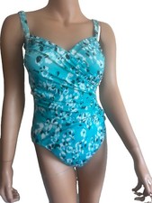 Vintage Paradise Bay One Piece Swimsuit Sz 10 Teal Black Cheetah Y2K Adjustable
