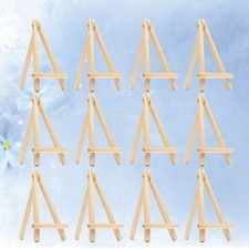 12Pcs Mini Wooden Easels Reusable Triangle Stand for Photos and Paintings