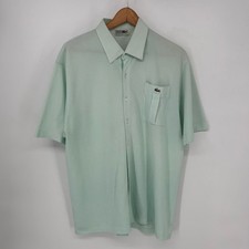 Vintage Chemise Lacoste Shirt Mens 8 Green Button Up Pocket Short Sleeve