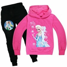 Kapuzen Hoodies Trainingshose Sweatshirt Tops + Hose Frozen Prinzessin Kind Mädchen