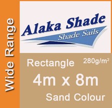 Extra Heavy Duty Shade Sail Sand Rectangle 4x8m, 4m x 8m, 4 by 8m, 4 x 8m, 4mx8m