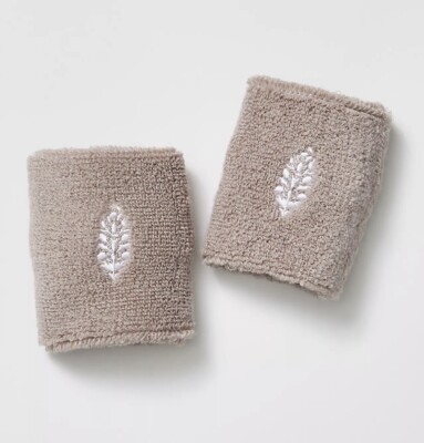 Game Point Wrist Sweat Bands Set of 2 Taupe Brown Free People FP Movement NEW
