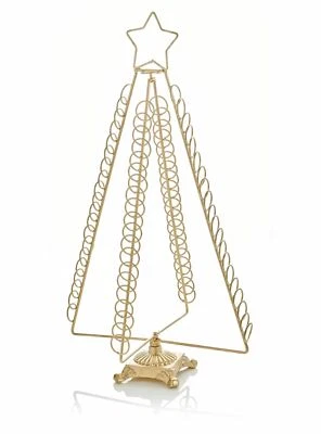 PREMIER Christmas Tree Greetings Card Holder Metal Gold Tree Shape Holds 80 Cards 50cm