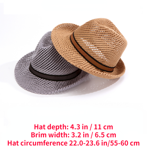 Men Mesh Trilby Hat Panama Breathable Fedora Jazz Sun Summer Beach men-mesh-trilby-hat-panama-breathable-fedora-jazz-sun-summer-beach