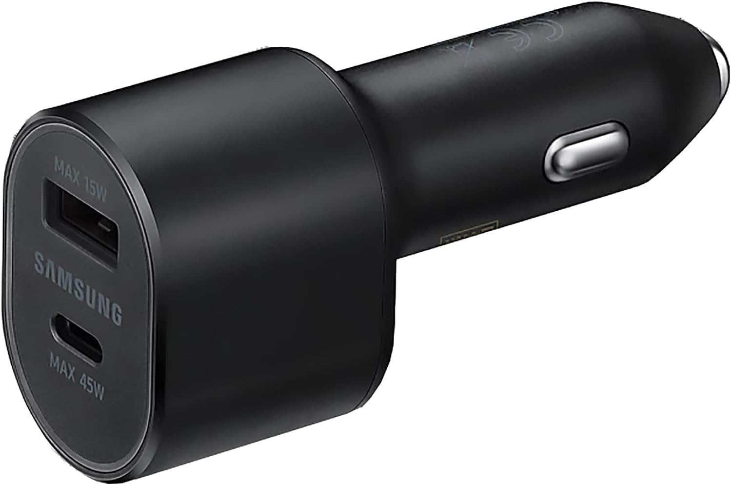45W Super Fast Dual Car Charger with USB-C and USB-A Ports in Black - EP-L530