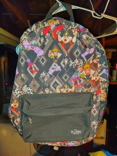 Loungefly Disney Villains Print Full Size Backpack RARE