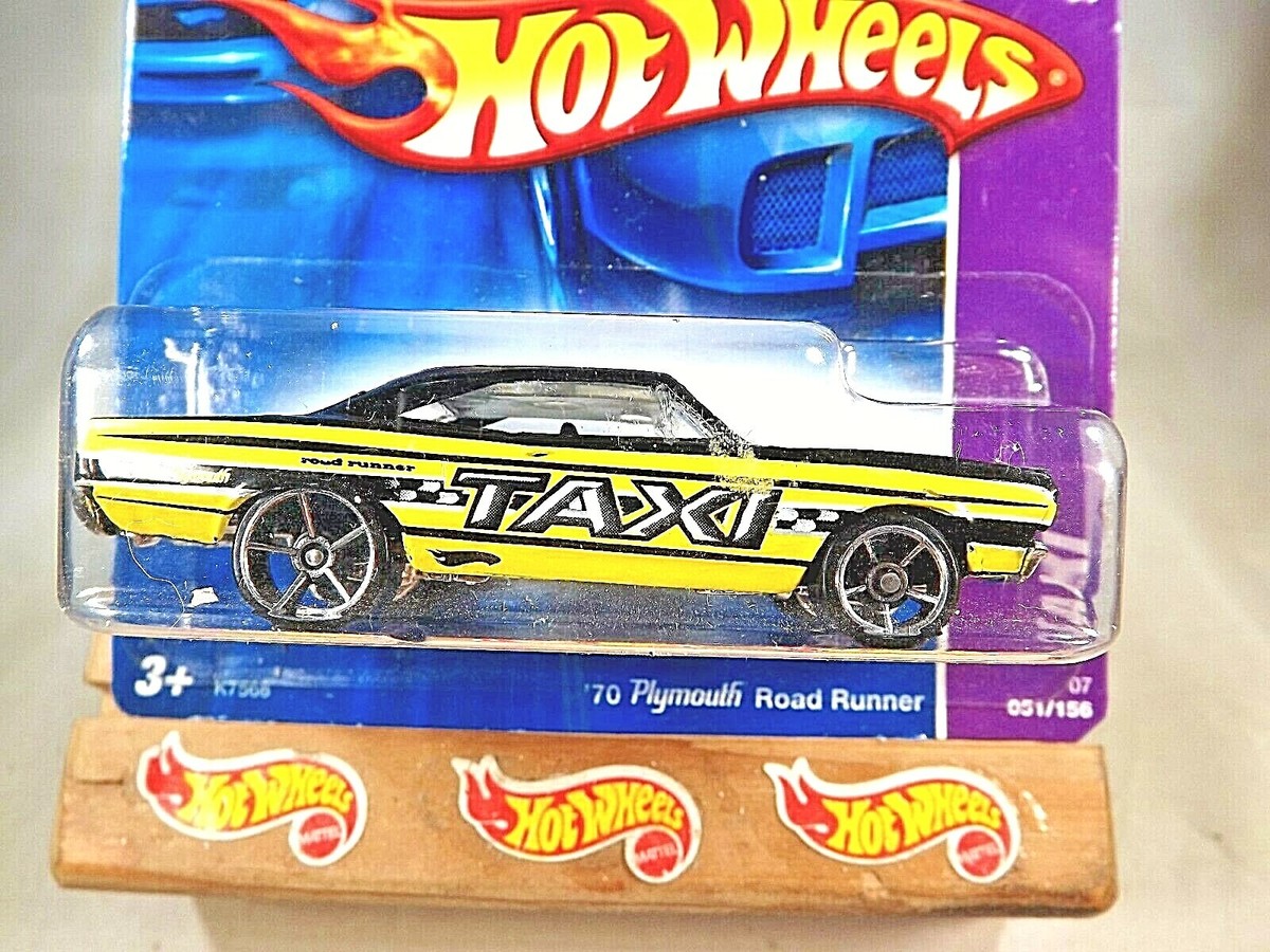 2007 Hot Wheels #51 Taxi 3/4 70 PLYMOUTH ROAD RUNNER Black