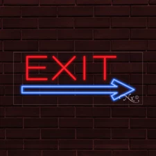 NEW "EXIT" w/RIGHT ARROW 30x12X1 INCH LED FLEX WINDOW/WALL INDOOR SIGN 30237