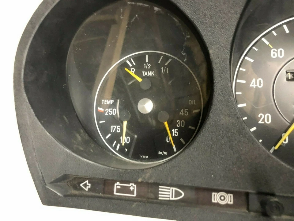Cuadro de instrumentos Mercedes-Benz 450 SEL 1974 velocímetro calibre 112 k. OEM (80 C) Foto 4 de 4