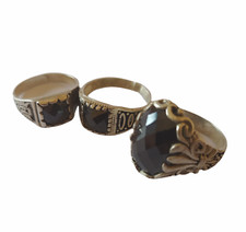 Vintage, Antique Moroccan Jewelry, Wonderful Rings Tourmaline Stone, Silver 925.