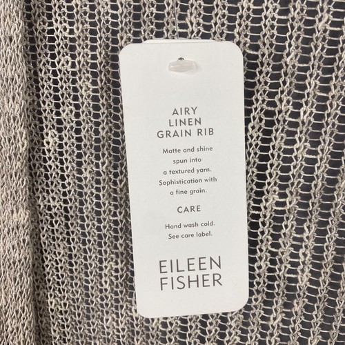 Eileen Fisher Cardigan Womens Medium Airy Linen Grain Rib Sweater Open Front NEW - Picture 5 of 11