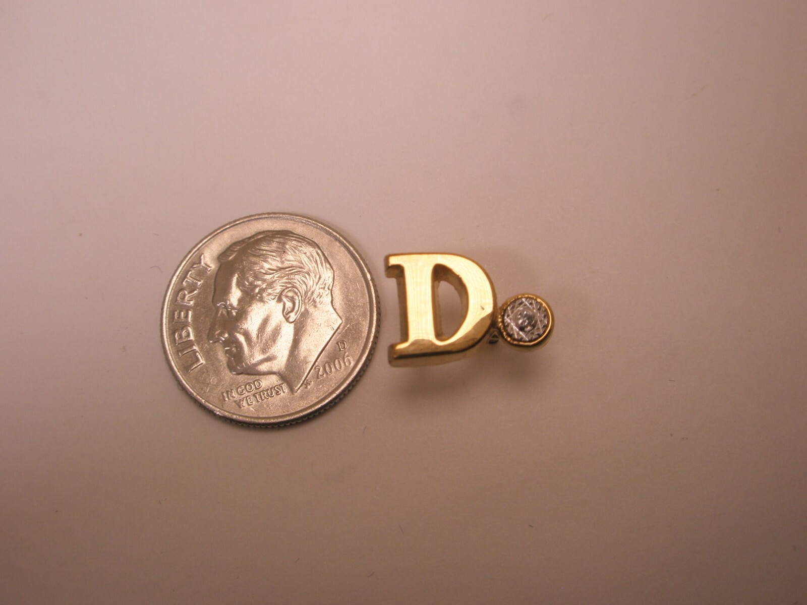 D Monogram White Rhinestone Initial Letter Vintag… - image 3