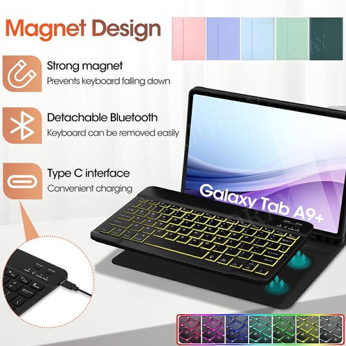 For Samsung Galaxy Tab A9+/A9 Plus 11" 2023 Tablet Bluetooth Keyboard Case Cover - Afbeelding 5 van 109