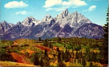Postcard Wyoming Teton Peaks Rising 13766 feet Above Sea Level