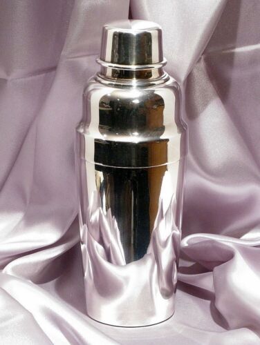 Vintage Christofle France Art Deco Silver Plate Cocktail Shaker With 3 Pieces