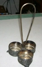 Antique Vintage Victorian Cruet Set Frame Quadrupled Plate Middletown  917 1/2