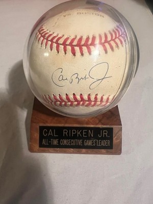 Cal Ripken Jr And Sr Autographed Ball 23 JUNE 1990 BOSTON GAME 1319/21 ...