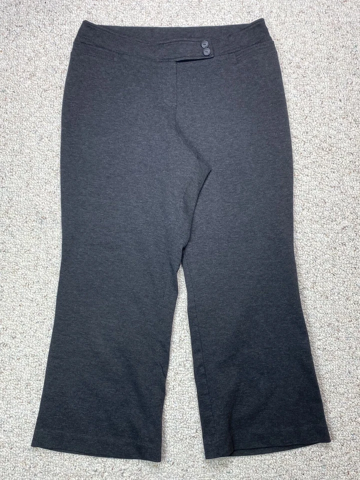 Studio 1940 Womens Pants sz 14/16 Short Dark Gray Bootcut Leg Flat Front Stretch - Image 2 of 4