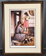 Jim Daly Homemade signed numbered print w COA nicely framed, Mother & Daughter